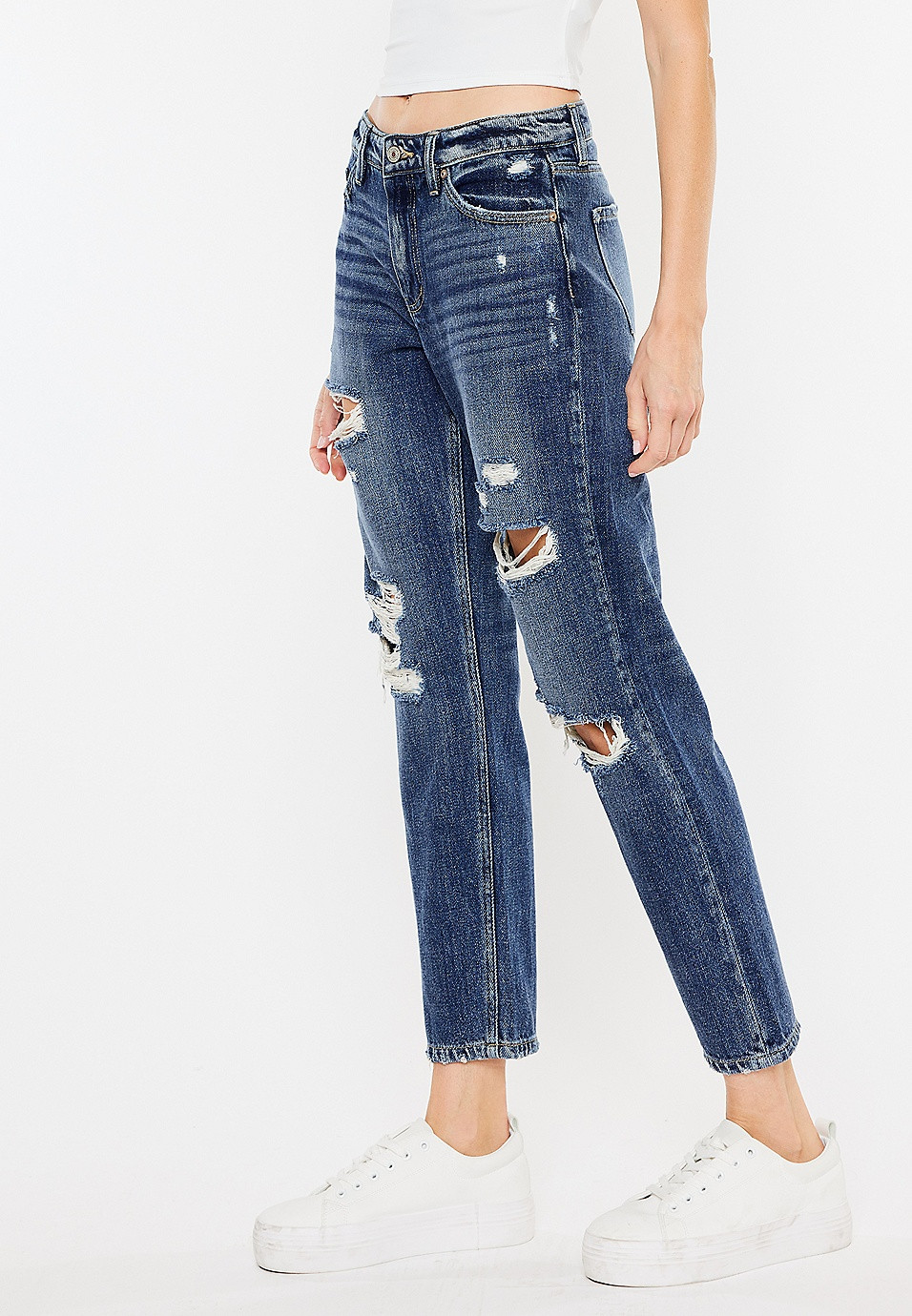KanCan™ Mom Nonstretch High Rise Ripped Jean | Maurices