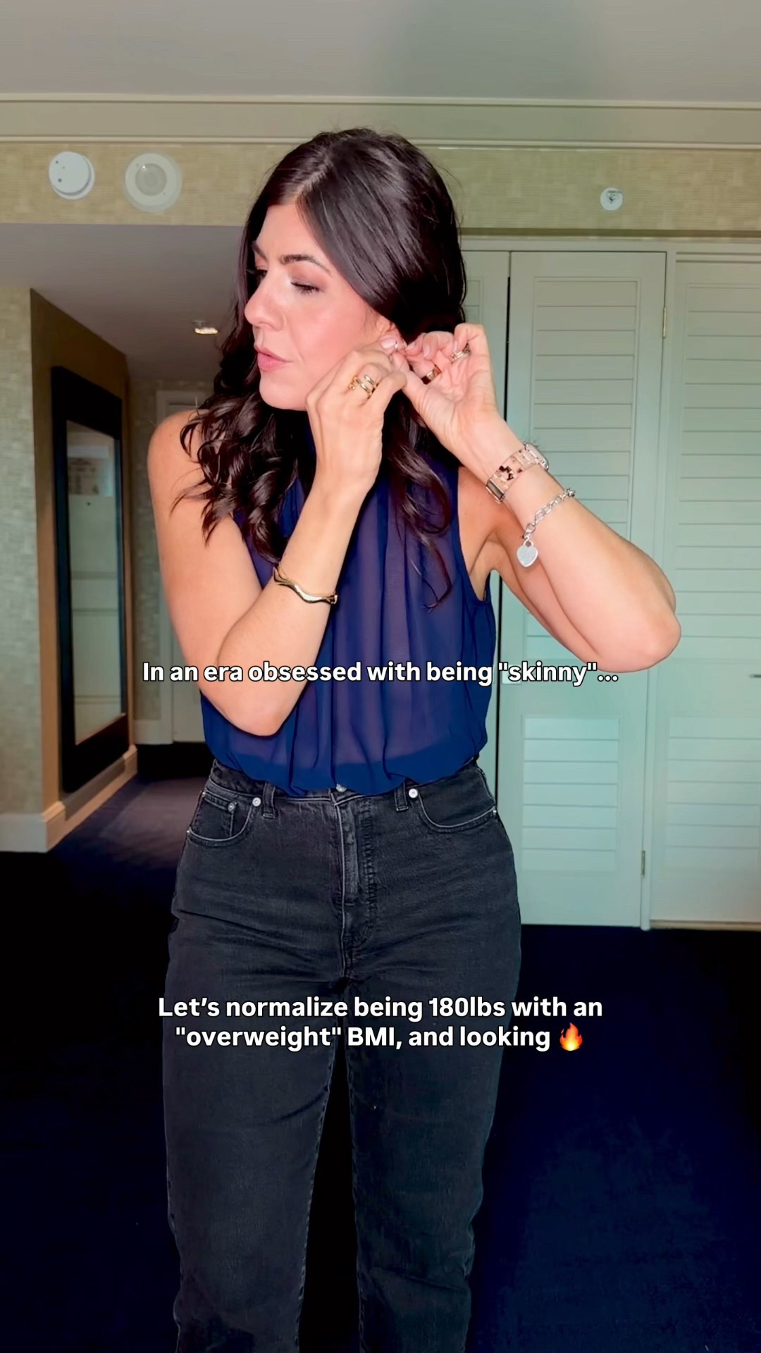 In a medium halter 
Medium regular straight leg jeans (code Meghanxspanx)


#LTKMidsize #LTKTall #LTKOver40