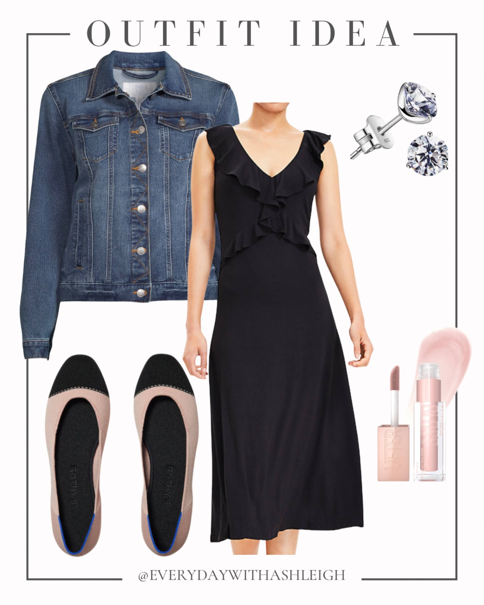 Outfit idea for during the week! A little black dress is a great closet staple! Here is how I would style it for during the work day.

Flats | jean jacket | LBD | stud earrings | lip gloss | Loft | Walmart | Rothy’s | Amazon | workwear | teacher outfit 

#LTKstyletip #LTKFind #LTKworkwear