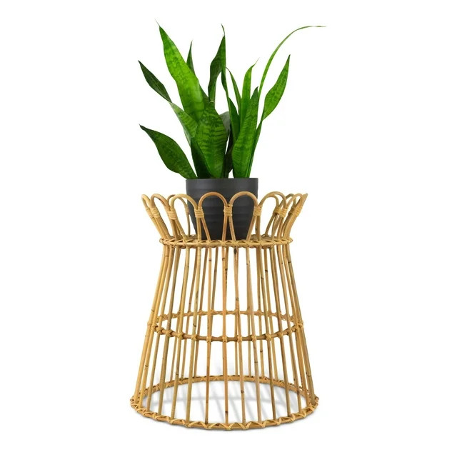 18" Hand Woven Rattan Plant Stand Basket Indoor Garden Rack Organizer Display Storage Shelf Home ... | Walmart (US)