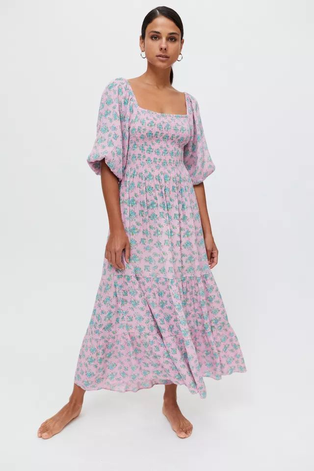 UO Lottie Lace-Up Midi Dress | Urban Outfitters (US and RoW)