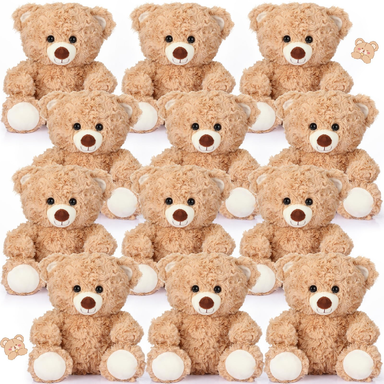 12 Pieces 8 Inch Stuffed Bear Plush Toys - Soft Animal Bulk Party Favors and Decorations for Birt... | Amazon (US)