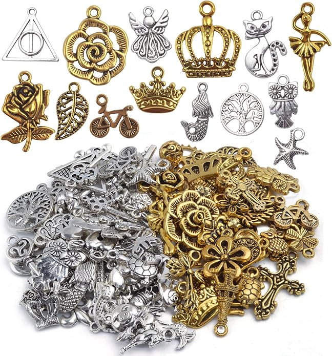 Aylifu Mixed Craft Charms Pendants Jewelry Findings Making Accessory for DIY Necklace Bracelet Ea... | Amazon (US)