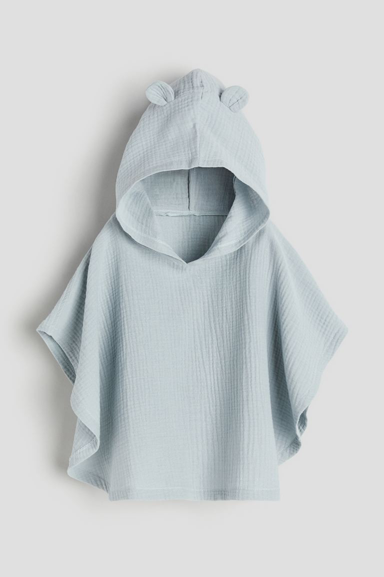 Hooded Poncho Towel - Light turquoise - Kids | H&M US | H&M (US + CA)