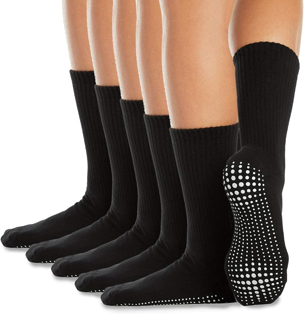 LA ACTIVE Non Slip Yoga Grip Socks - Barre Ballet Pilates Athletic Socks for Men and Women | Amazon (US)
