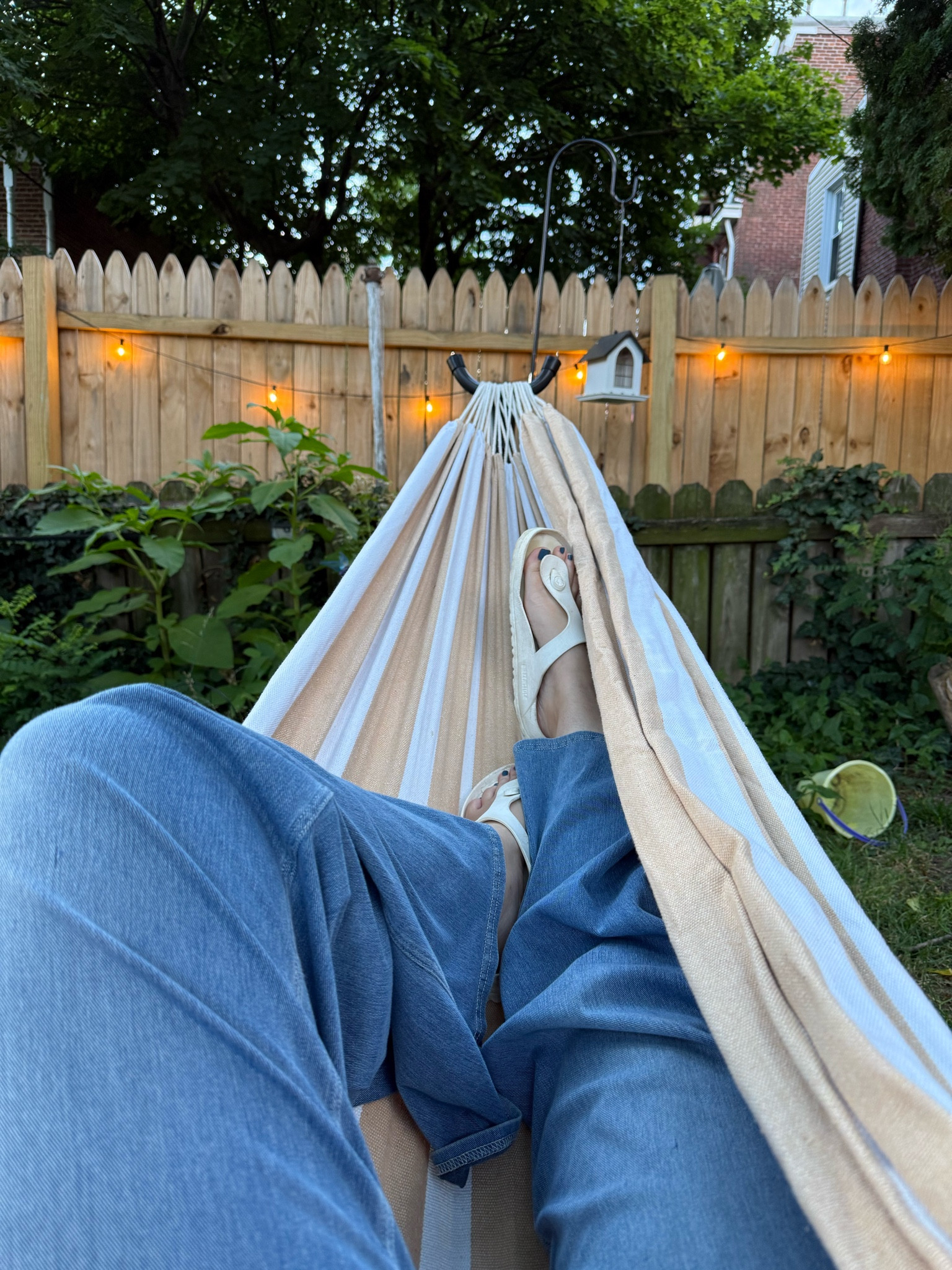 One of my favorite ways to slow down during the summer is spending an afternoon in this hammock. We originally bought it for camping, but it's become a backyard favorite, too. The included stand makes it easy to set up almost anywhere, and I love that I can take it down just as quickly when I'm finished. I have the beige striped version with lace trim, and it's such a pretty addition to our outdoor space.

#LTKmomlife #LTKHome #LTKdayinmylife
