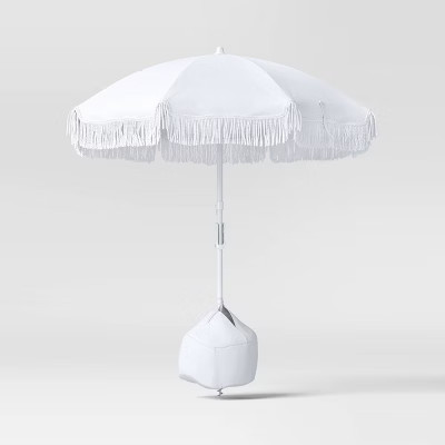 6' Outdoor Patio Beach Umbrella with Fringe - Sun Squad™ | Target