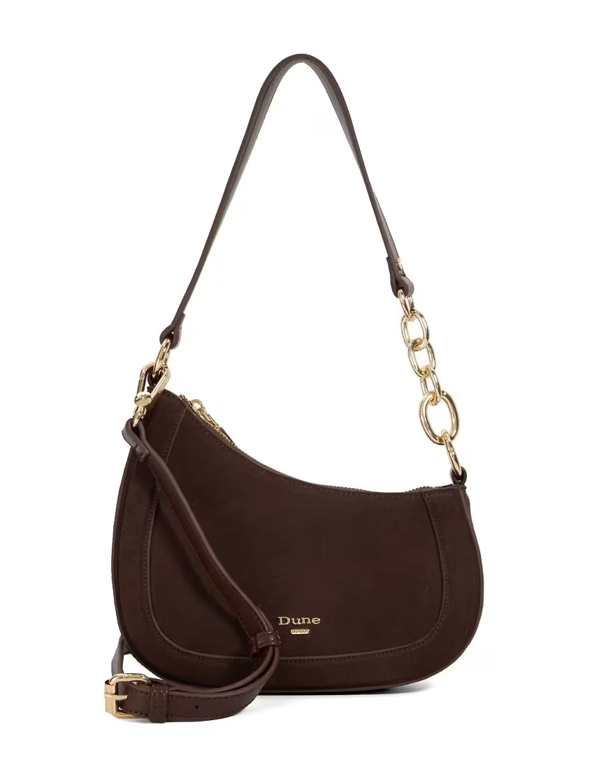 Dune London Direction suede bag in dark brown | ASOS (Global)