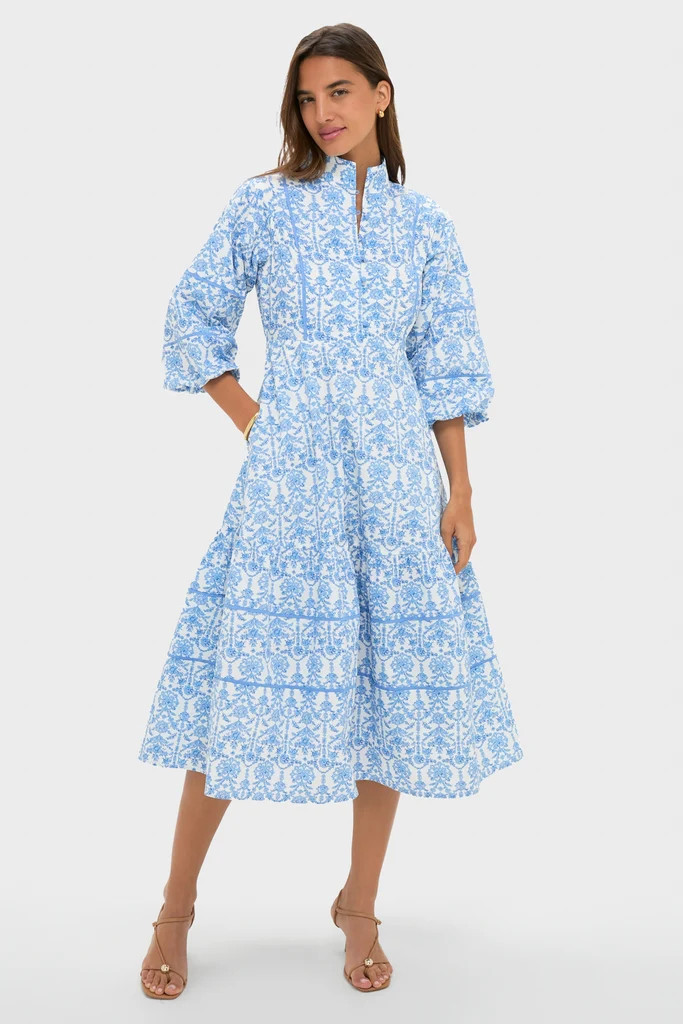 Blue and White Midi Hillsborough Dress | Tuckernuck (US)