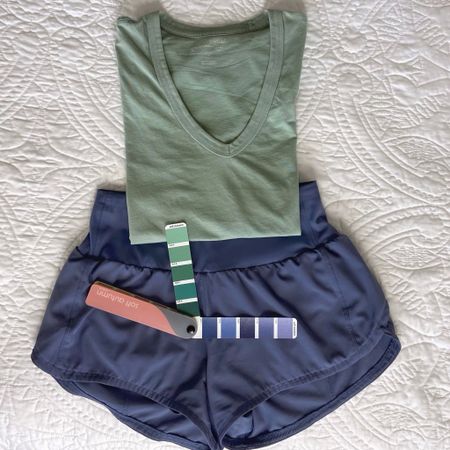 #softautumn color combo for outfit!
Shorts are a great match for 7.10A on the color fan.
This t-shirt is from Target a few years ago, but I linked some similar options.

#LTKstyletip #LTKActive