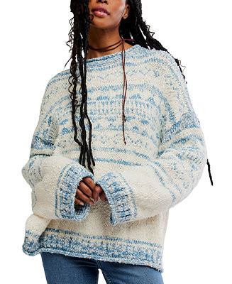 Free People Women's Dani Pattern Oversized Sweater - Macy's | Macy's