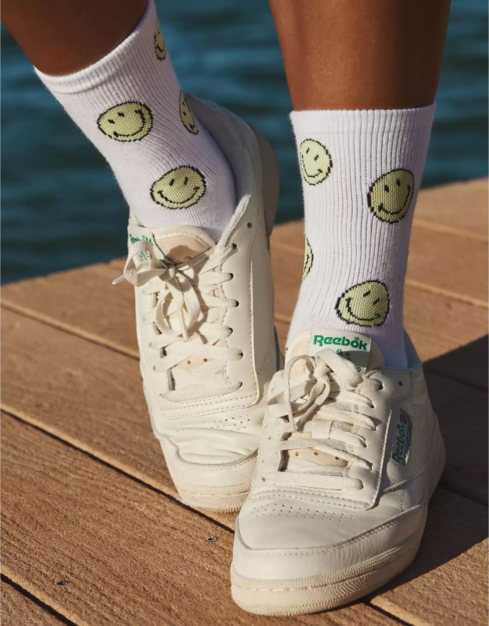 AE All-Over Smiley® '90s Crew Socks | American Eagle Outfitters (US & CA)