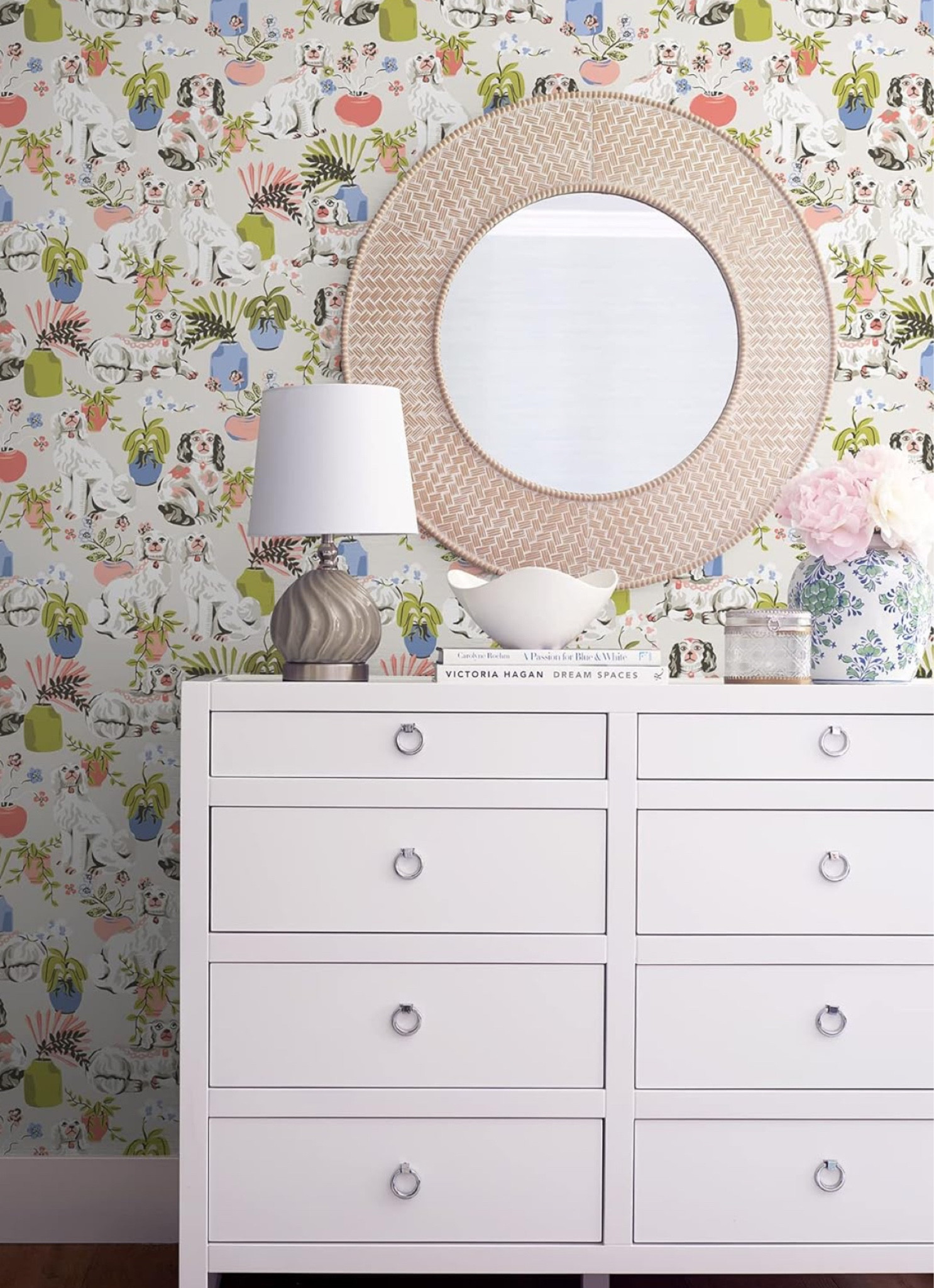 Staffordshire dog wallpaper. Peel and stick wallpaper 

#LTKhome