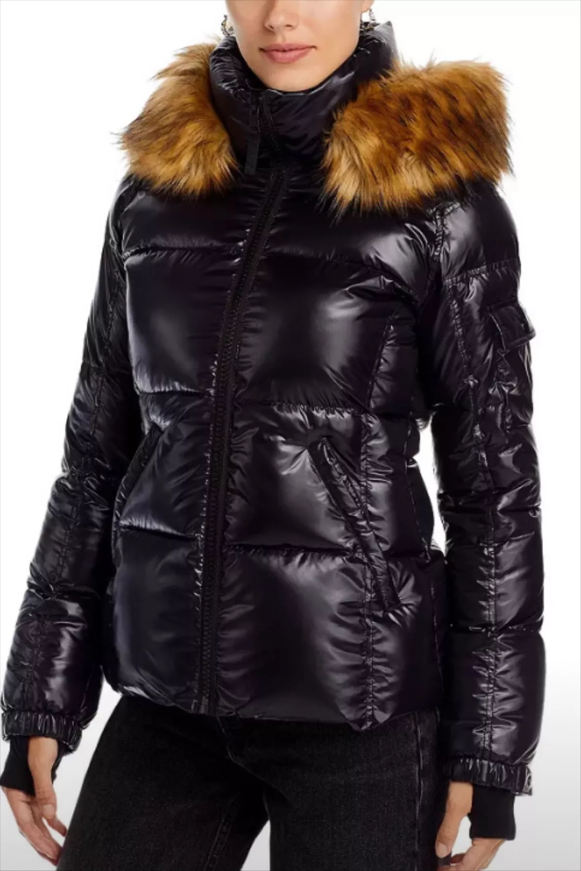Faux Fur Trim Gloss Puffer Jacket … curated on LTK