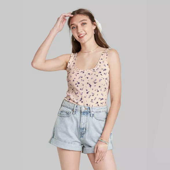 Women's Ruffle Edge Tank Top Bodysuit - Wild Fable™ | Target