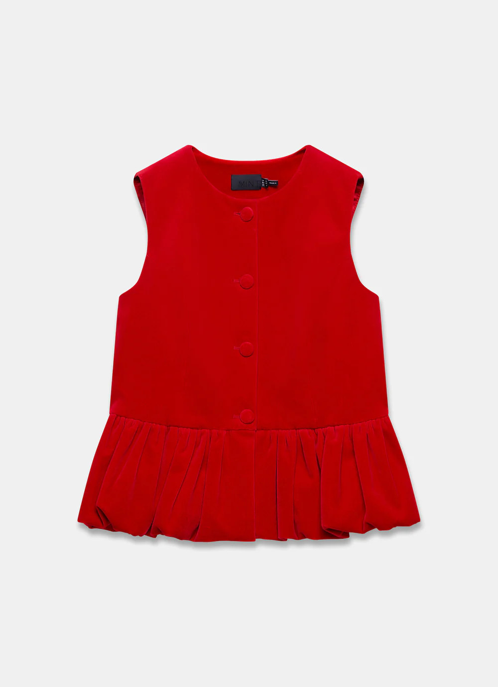 Red Velvet Peplum Waistcoat | Mint Velvet