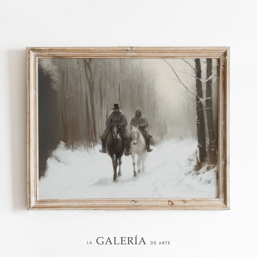 Winter Landscape Print Forest Painting Snowy Woods Wall - Etsy | Etsy (US)