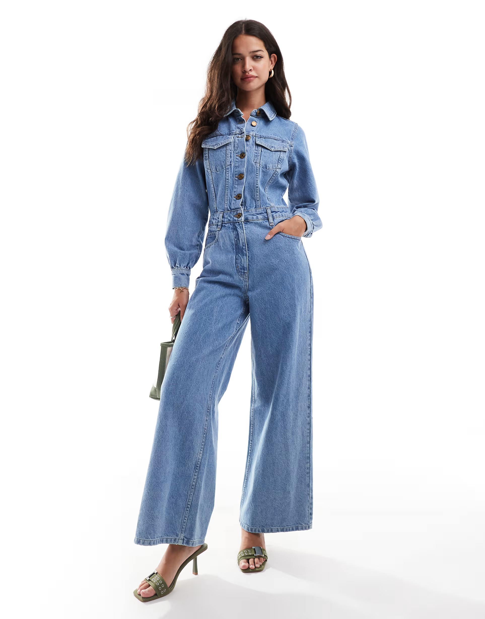 Nobody's Child Dublin denim jumpsuit in blue | ASOS (Global)