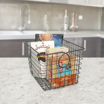 Lucinda Metal/Wire Basket (Set of 2) Spectrum Diversified Color: Industrial Gray, Size: 12" H x 13"  | Wayfair North America