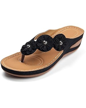 FUDYNMALC Sandals for Women Wedge Shoes: Summer Womens Platform Flip Flops Comfortable Casual Dre... | Amazon (US)