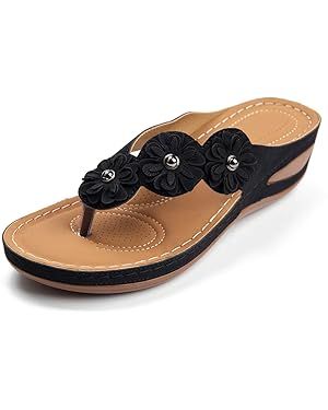 FUDYNMALC Sandals for Women Wedge Shoes: Summer Womens Platform Flip Flops Comfortable Casual Dre... | Amazon (US)