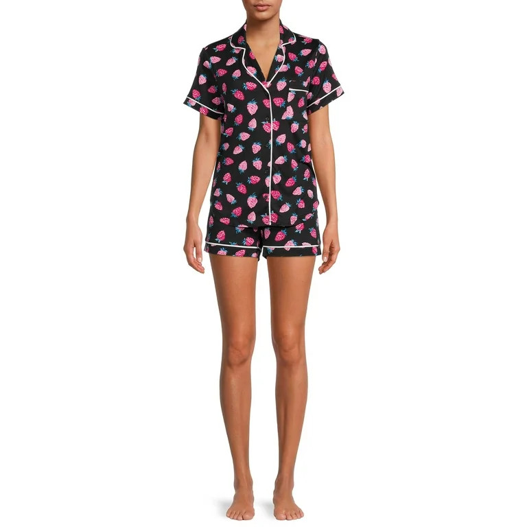 Secret Treasures Women's and Women's Plus Size Top and Shorts Pajama Set, 2-Piece | Walmart (US)