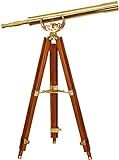 BARSKA AA10620 Anchormaster Classic Brass Telescope 32x80 with Mahogany Floor Tripod, Gold | Amazon (US)