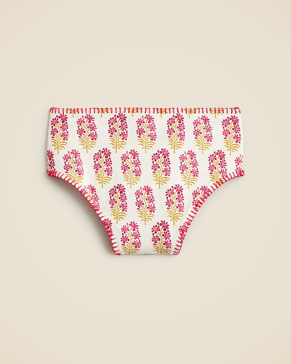 High-rise full-coverage bikini bottom in berry block print | J. Crew US