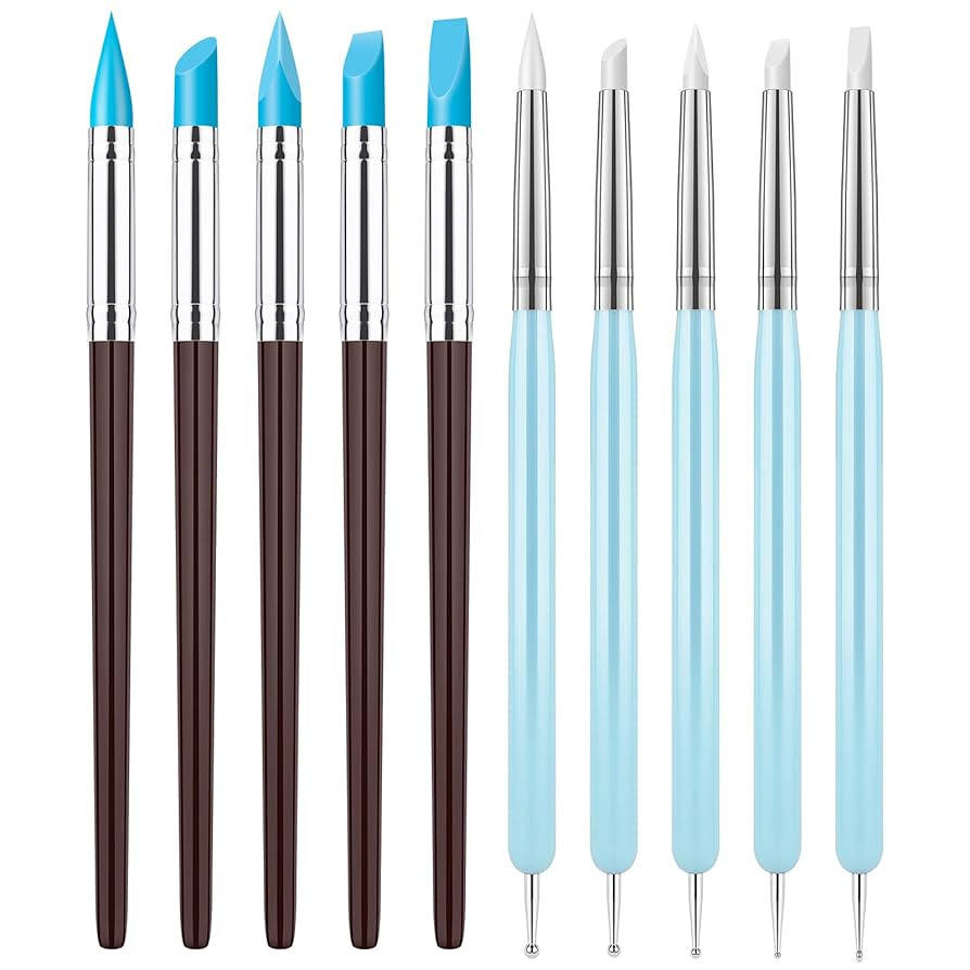 10Pcs Silicone Clay Sculpting Tool, Modeling Dotting Tool & Pottery Craft use for DIY Handicraft,... | Amazon (US)