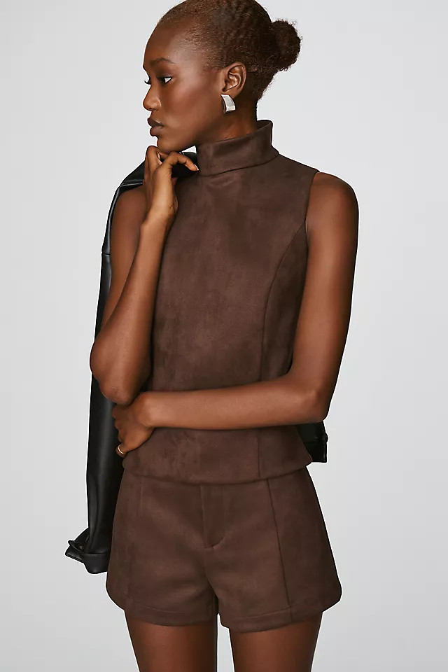 Elodie Faux-Suede Sleeveless Top | Anthropologie (US)