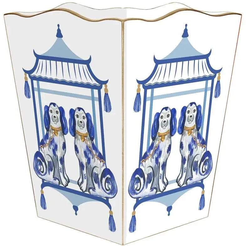 Laura Park Wastebasket - Staffordshire Dogs Chic | The Horseshoe Crab