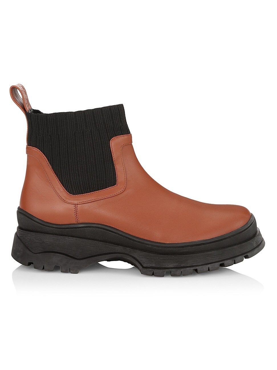STAUD Bow Lug-Sole Leather Sock Boots | Saks Fifth Avenue