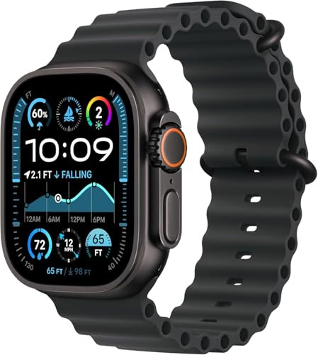 Apple Watch Ultra 2 (GPS + Cellular, 49MM) - Black Titanium Case with Black Ocean Band (Renewed) | Amazon (US)