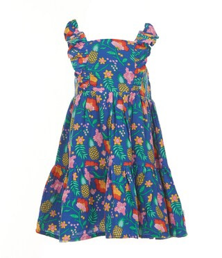 Little Girls 2T-6X Flutter Sleeve Gauze Dress | Dillard's