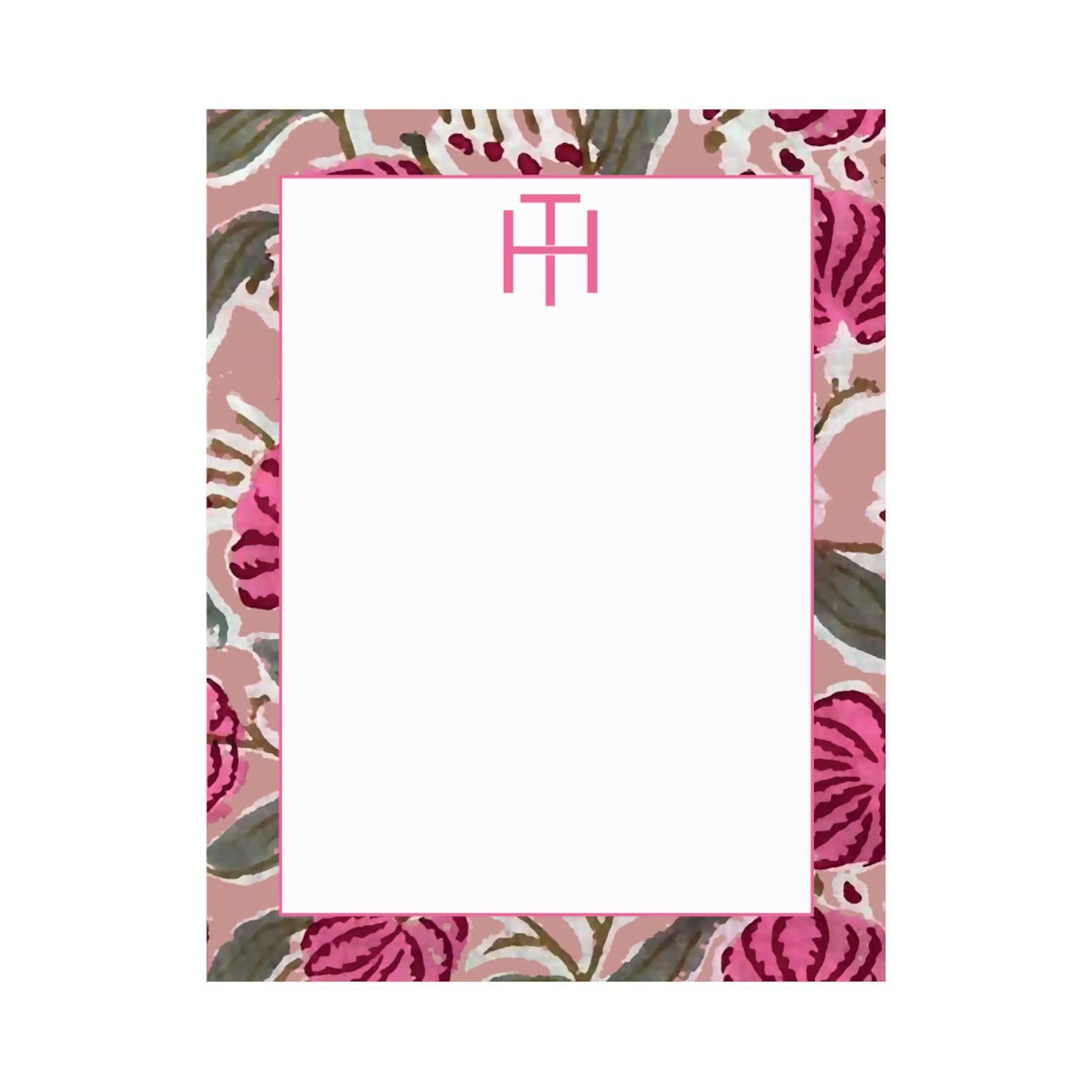 Monogram Pink Floral Note Pad 5.5 X 8.5 Monogram Notes - Etsy | Etsy (US)