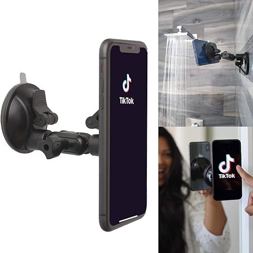Hula+ Shower/Mirror Phone Holder/Mount/Stand. Reusable Non-Residue Mount for Bathroom/Kitchen/Wal... | Amazon (US)