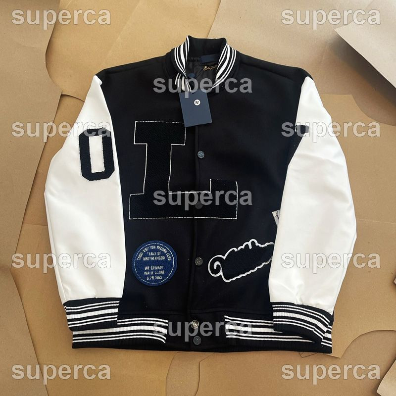 Green Men Jacket Flocking Leather Sleeves Baseball Coat Uniform Jacket Single Breasted Warm Jacke... | DHGate