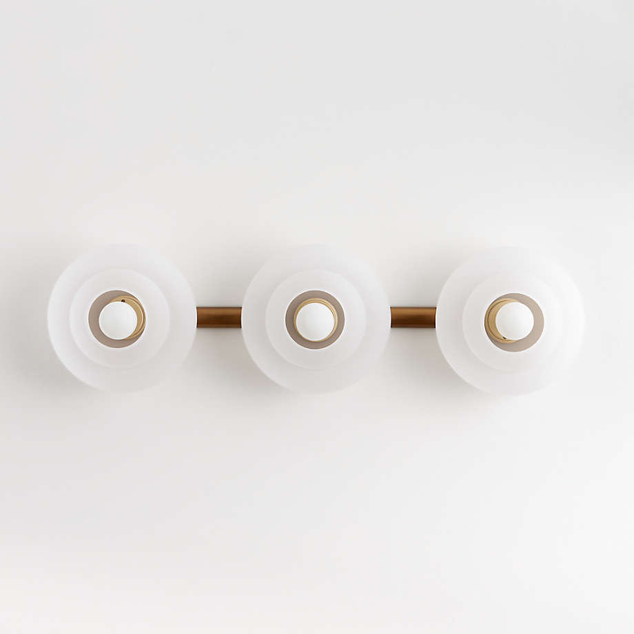 Emile 3-Light Nickel Bath Sconce | Crate and Barrel | Crate & Barrel