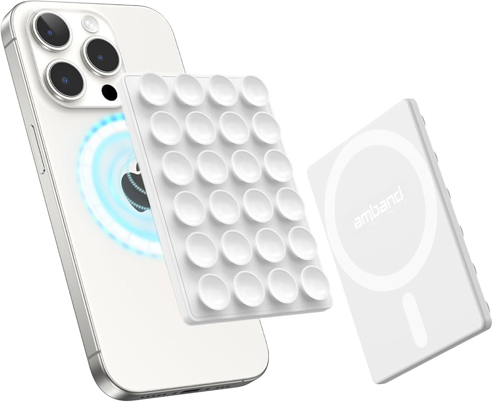 Amazon.com: amBand Magnetic Suction Cell Phone Mount, Sticky Grip Double Sided Mirror Window for ... | Amazon (US)