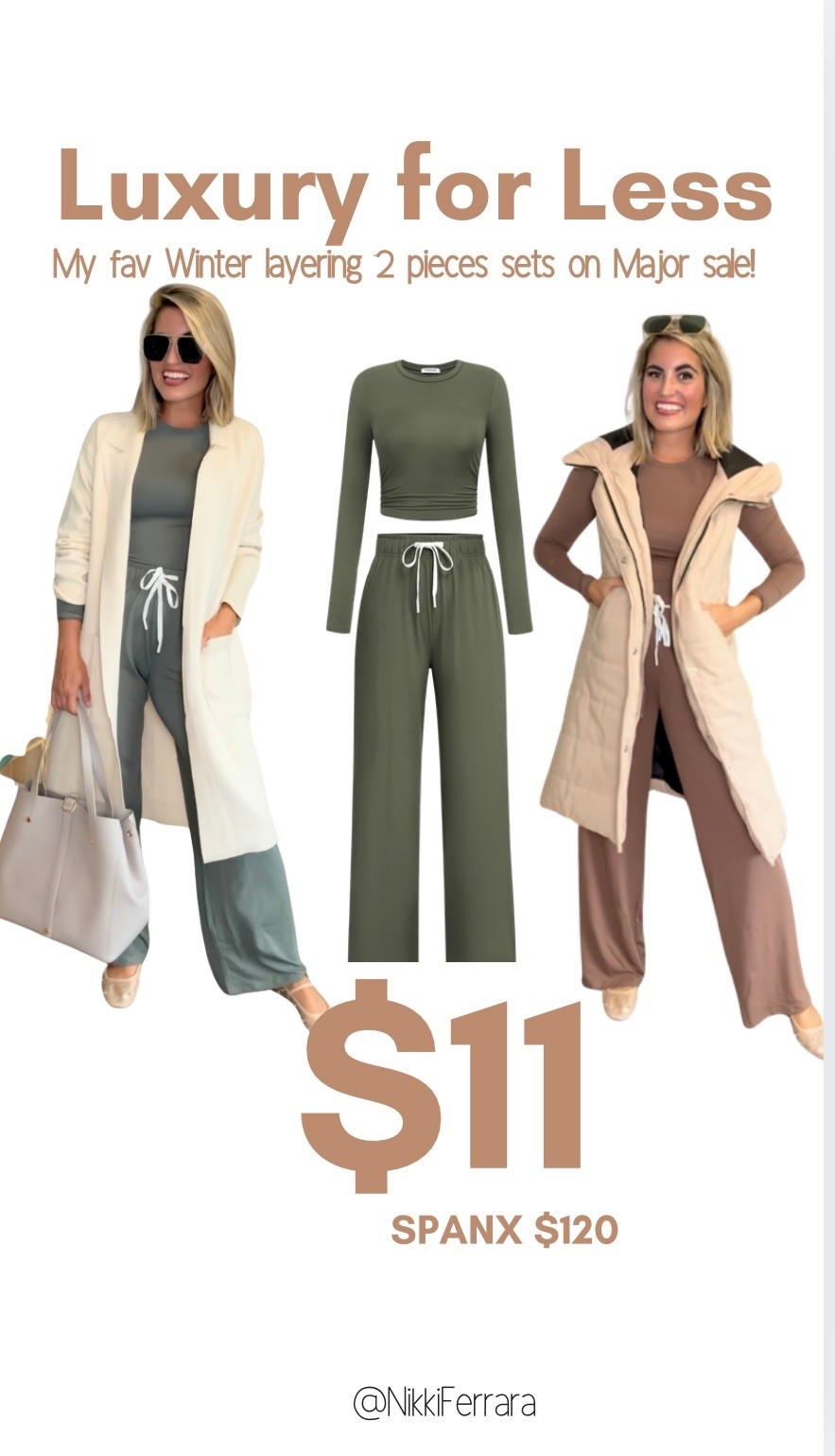 $11 Two piece sets on CYBERWEEK SALE that are CLOUD soft. Perfect for winter layering, you’ll wear them everyday! Must have Longline vest &  Cotigan!👌🤩🤎
.

#ad @amazon #winterfavorites2025  #founditonamazon 
.
✨SIZING✨Everything is petite friendly I’m 5’2” 125lbs wearing small top/dress and small/4 bottoms 
.
Thanksgiving outfit, sweater dress, floral skirt, Amazon floral skirt, Amazon sweater dress, Amazon Thanksgiving outfit m, Fall sweater, Amazon deals, Amazon sweater, Amazon discount code, cable knit sweater, Cotigan, cardigan, tie front sweater, colorblock sweater, sweater with white lines, stripe sweater, black jeans, brown jeans, skort, wrap skort, pattern skort, floral pattern skort, black and white skort, wrap skort
Amazon basic, travel outfit, 3 piece set, capsule wardrobe, travel outfit, comfy outfits, scuba set, look for less, capsule closet, 2 piece set, workwear, Amazon two piece set, sunglasses, striped dress, blue stripe dress, black jumpsuit, beige jumpsuit, travel outfit, loungewear, comfy outfit, casual outfits, work outfit, workwear, two piece set, 2 piece set, Amazon two piece set, Amazon lounge set 

#LTKsalealert #LTKtravel #LTKworkwear#LTKBacktoSchool #LTKFallSale#LTKxPrimeDay#LTKVideo

#LTKCyberWeek #LTKSaleAlert #LTKHoliday
