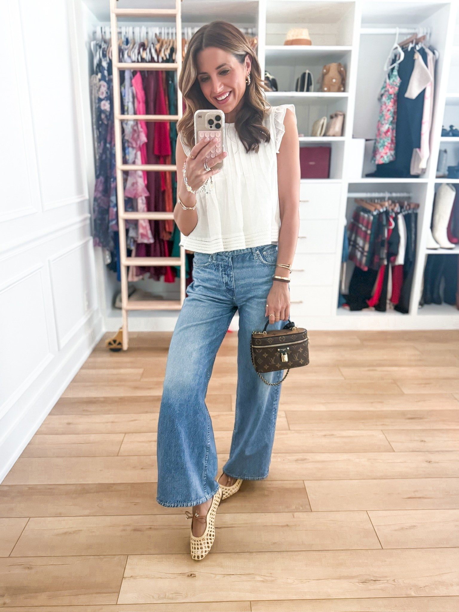 The viral sweatpants jeans are BACK! The denim look is printed onto the fabric, but these are  100% cotton terry cloth. Wearing 23 in sweatpant jeans (size down 1). Rag & Bone Miramar Sofie Ankle-Length Pants - comes in full length, too & linking below. I have colors ‘Minetta’ and ‘Venice’. Minetta is a new color! Travel outfits. Elevated casual outfits. Business casual. Everyday outfits. Mom outfits. Anthropologie tank in XXS. Woven ballet flats are TTS.

#LTKootd #LTKgrwm #LTKTravel