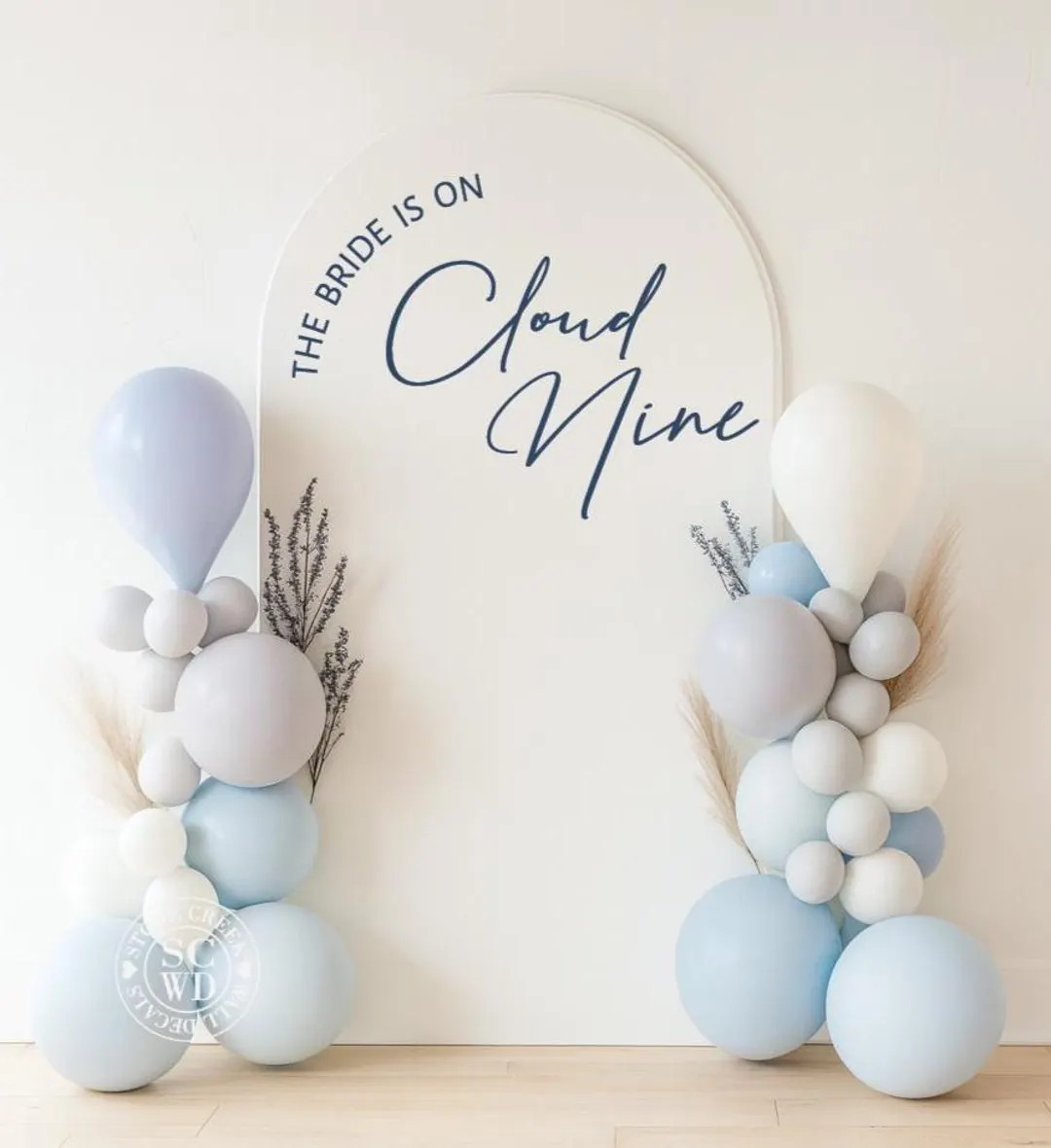 The Bride is on Cloud Nine Vinyl Decal | Bridal Shower Backdrop Sticker | Cloud Theme Bachelorett... | Etsy (US)