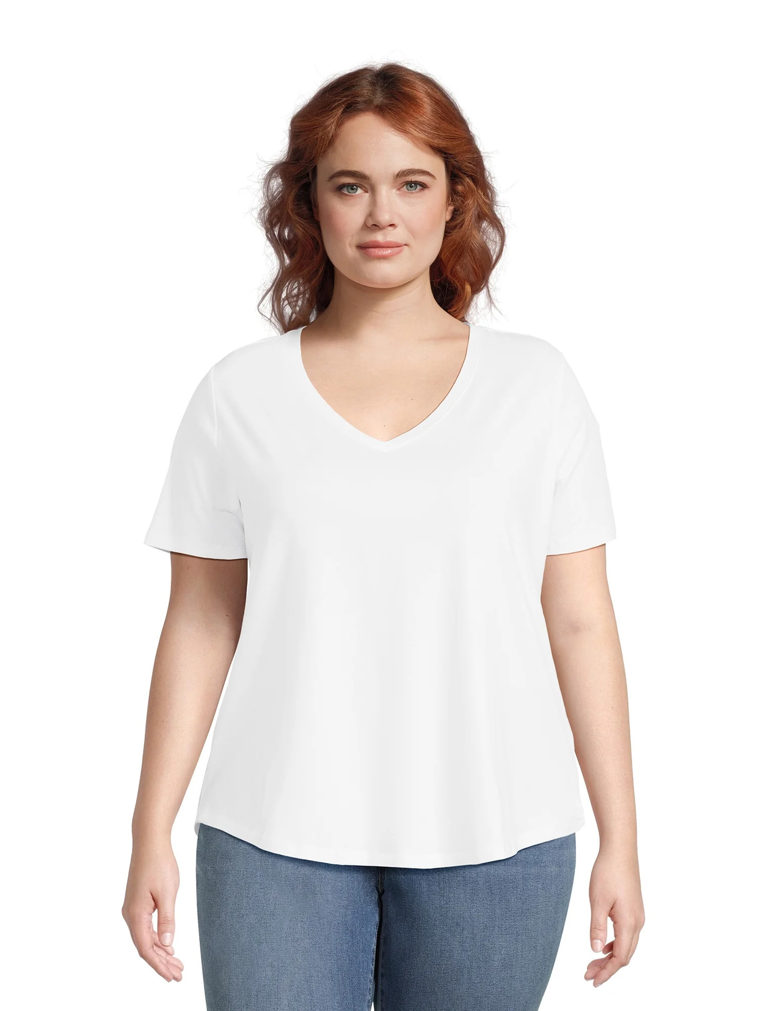 Terra & Sky Women’s Plus Size V-Neck Tee | Walmart (US)