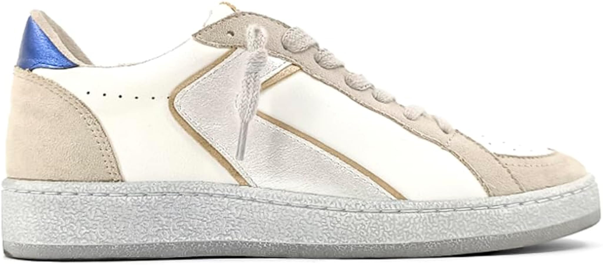 Shu Shop Womens Salma Metallic Lace Up Sneakers Shoes Casual - Beige, White | Amazon (US)