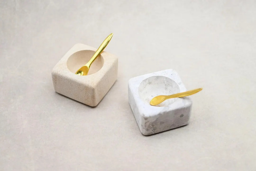 Pinch Pot With Brass Spoon, Ceramic Pinch Pot, Brass Spoon, Salt Cellar, Spice Dish, Condiment Bo... | Etsy (US)