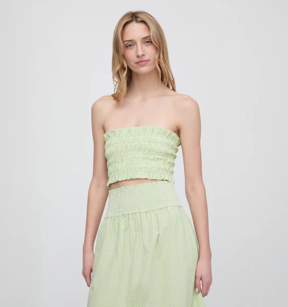 The June Nap Top - Lime Gingham | Hill House Home US