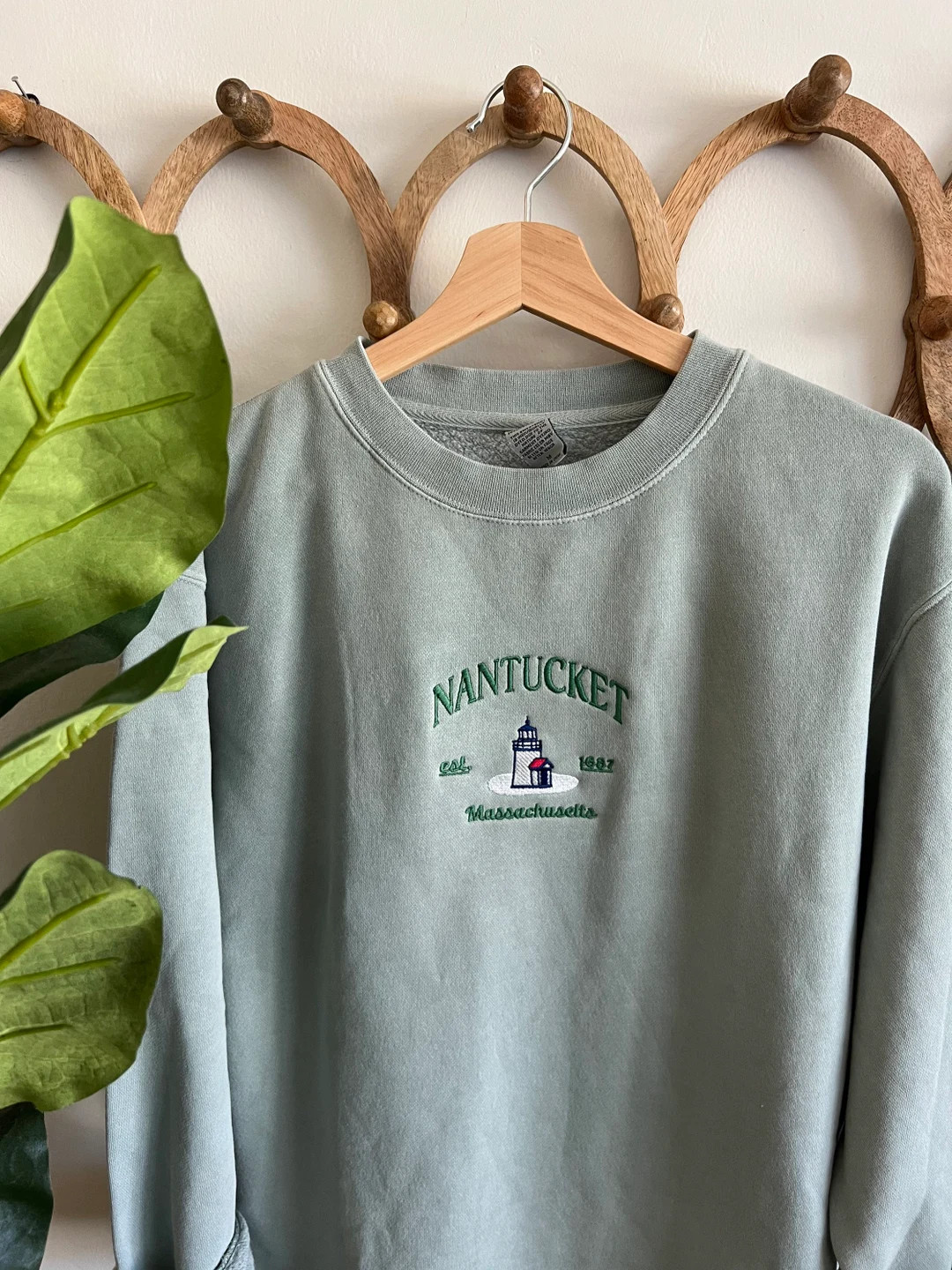 Nantucket Embroidered Sweatshirt, Nantucket Crewneck, summer Sweatshirt, Beach Sweatshirt | Etsy (US)