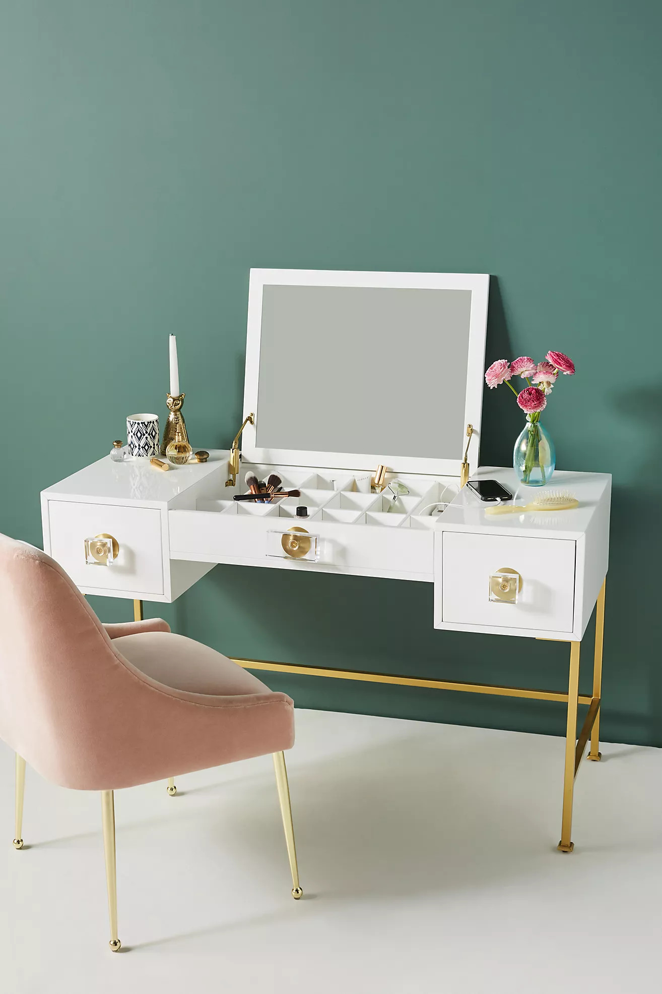 Lacquered Regency Makeup Vanity | Anthropologie (US)