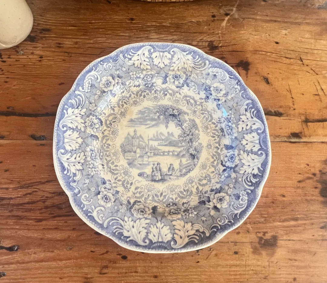 Antique Rörstrand "Drottningholm" Blue and White Plate - 19th Century Swedish Transferware - Roy... | Etsy (US)