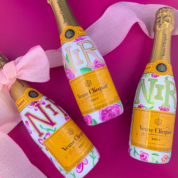 Custom Hand Painted Mini Champagne Bottle  Your Design | Etsy | Etsy (US)